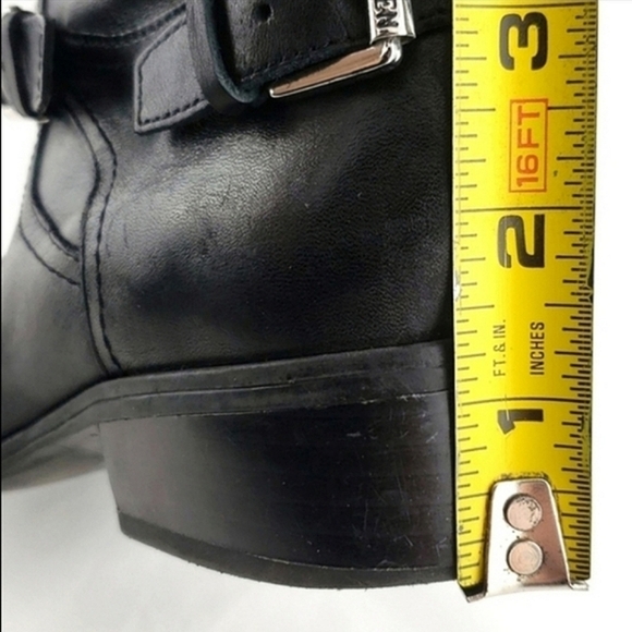 Ralph Lauren Mesi Black Leather Ankle Boots Dual Buckle Strap Almond Toe Size 6B - Picture 15 of 15